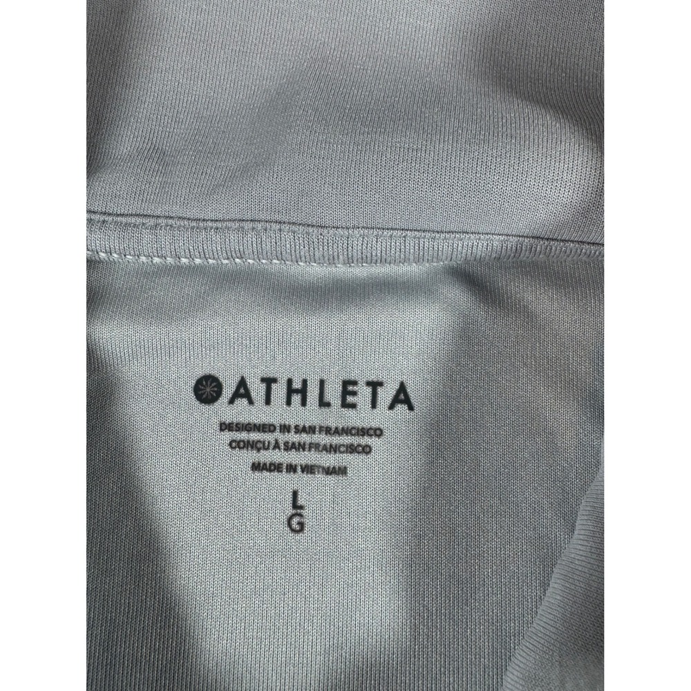 Athleta Womens Quarter Zip Pullover Light Gray Mock Neck Activewear Size Large - Picture 5 of 6